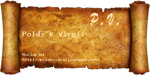 Polák Virgil névjegykártya